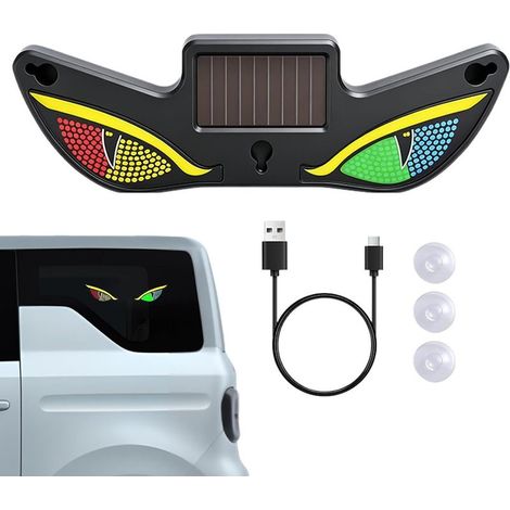 Lumière Yeux Voiture Décoration Dynamique Alimentée Par Solaire (1/5)