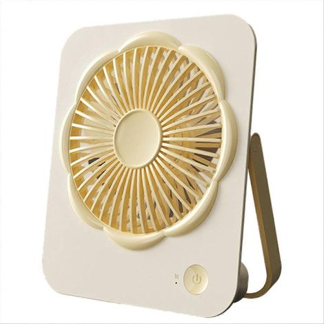 Portable ventilateur de bureau USB rechargeable ultra thin 180 tilt folding personnel silencieux à principal pour jaune (1/5)