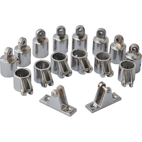 Ensemble d'accessoires pour auvent, acier inoxydable, 16 pièces, accessoires de quincaillerie marine et nautique - 7/8 pouce - ensemble d'accessoires (1/4)