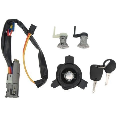 Kit complet de cylindre de serrure de véhicule avec serrure de porte de commutateur d'allumage 4162EW remplacement pour Peugeot 206 206CC (1/5)