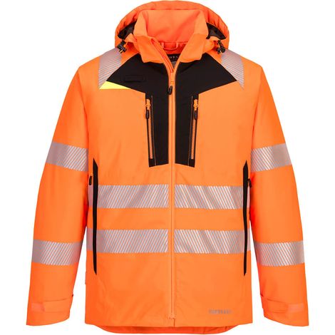 Portwest Wasserabweisende Warnschutz Winterjacke Orange S (1/4)