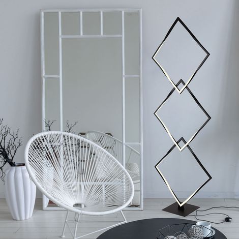 Lampadaire LED intégré noir mat 3x LED 3000K (1/4)