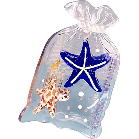 Barrettes créatives en acétate avec étoiles de mer crabes bouteille flottante décors dessin animé épingle à cheveux pour femmes coiffures sur le thème marin Cadeau d'anniversaire Clip (1/5)