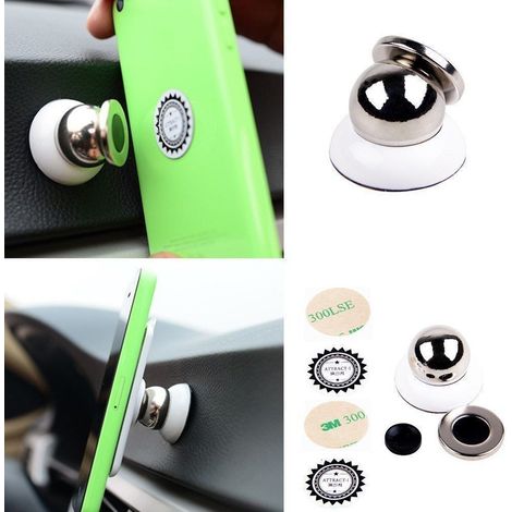 TrAdE Shop Traesio - Supporto Magnetico A Sfera Per Cellulare Smartphone Da Auto Con Rotazione 360° -