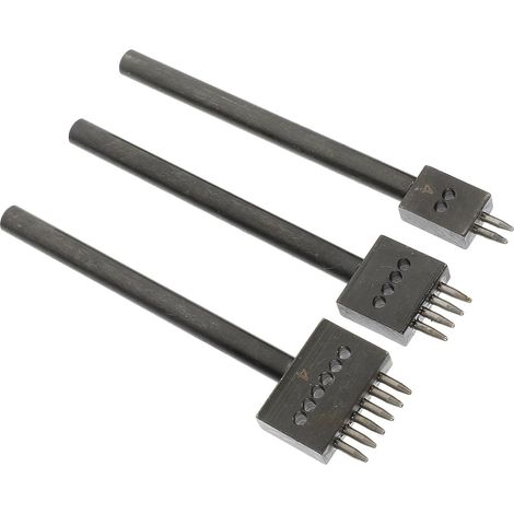 Perforatrice pour Cuir 3pcs en Acier Noir Bords Lisses, Outil Pratique pour Bricolage et Fabrication D'accessoires en Cuir (1/5)