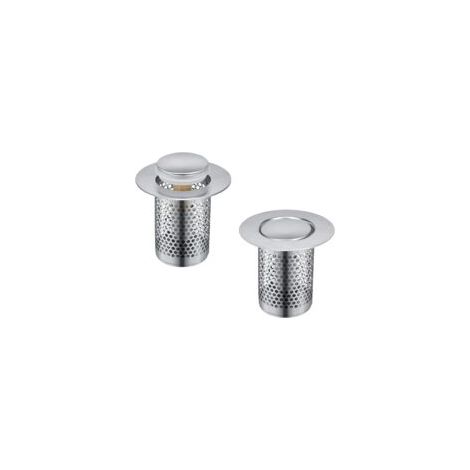 Houhence – Spülbecken-Sieb aus Edelstahl 304 – 33 x 51,3 mm Pop-Up-Ablauf – Einfache Installation, kompatibel mit Spülbecken von 33–55 mm Durchmesser – Crezuo