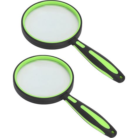 Loupe HD Verre Optique Anti-Choc Poignée Caoutchouc Manche Vert Pour Lecture Livres Journal (1/5)