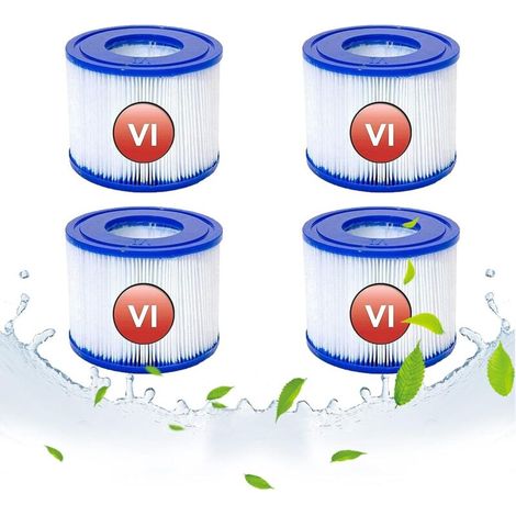 Cartouches filtrantes de rechange pour Bestway VI, cartouche filtrante VI pour Lay-Z-Spa Miami, pour Vegas, pour Monaco-Size, filtre Jacuzzi, pour Bestway 58323, 58239, 90352E (lot de