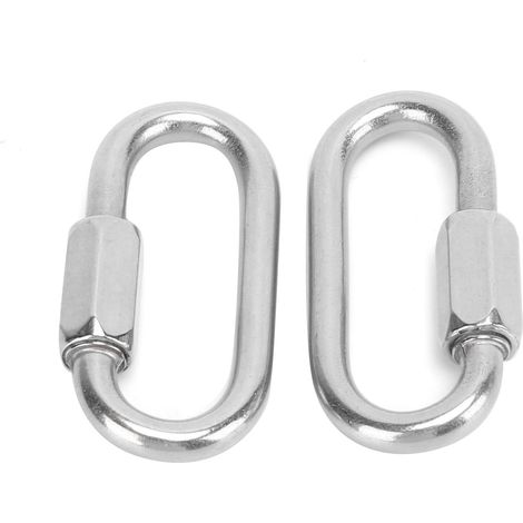 2 Pièces Mousqueton Verrouillable en Acier Inoxydable Forme D avec Vis Hexagonale pour Escalade (5 mm) (1/5)