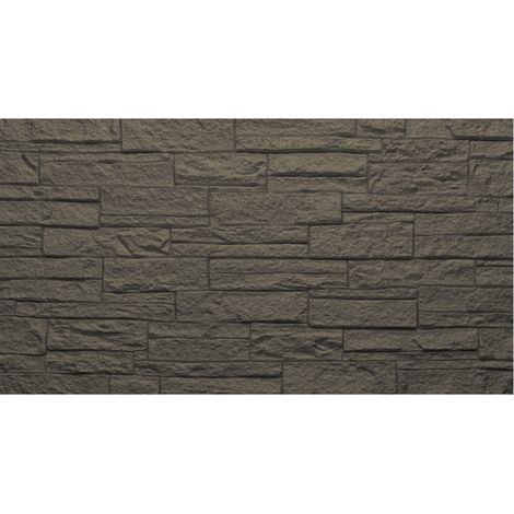 Ensemble De 12 Panneaux Décoratifs Effet Brique Et Pierre 3D, Revêtement Mural Pu 8,6 M², 120X60X2,5 Cm, Gris Ardoise (1/5)
