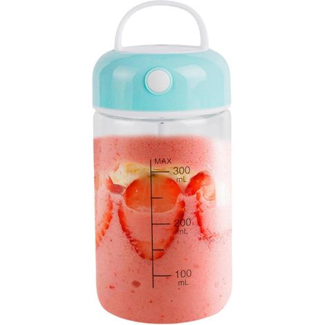 Vaso mezclador automático，mezclador de proteínas en polvo，vaso mezclador silencioso pero potente，apto para alimentos de 380 ml，azul (1/5)