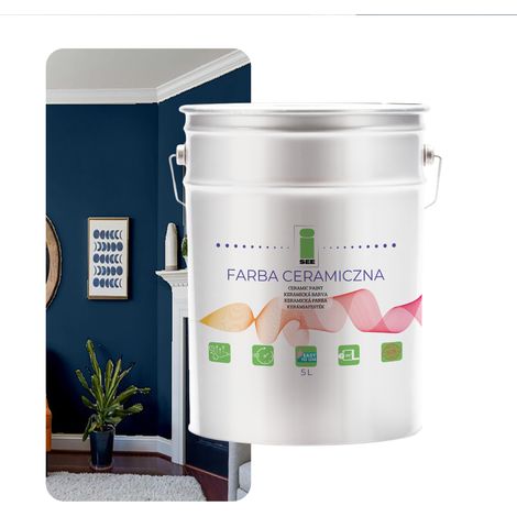 Peinture murale céramique, lavable, bleu marine, 5 L, résistante aux taches (1/5)
