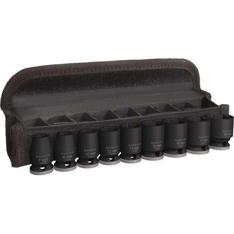 Bosch Juego de 9 Vasos Impact PRO Negro 7-19 mm 3/8