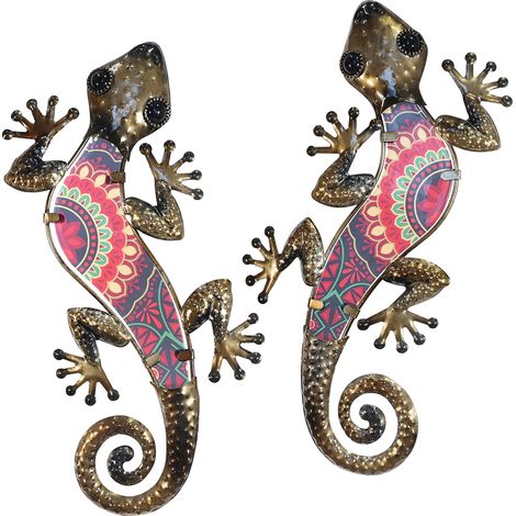 Signes Grimalt Lizards moyen 2 U Jardin  Ornement mural du jardin rouge - 1x31x12cm