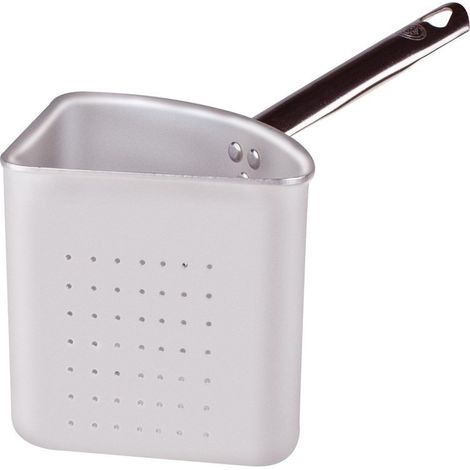 Pentole Agnelli, ALMA153BST36, Spicchio Colapasta Singolo Basso con 1 Manico in Acciaio Inox, Alluminio, Argento