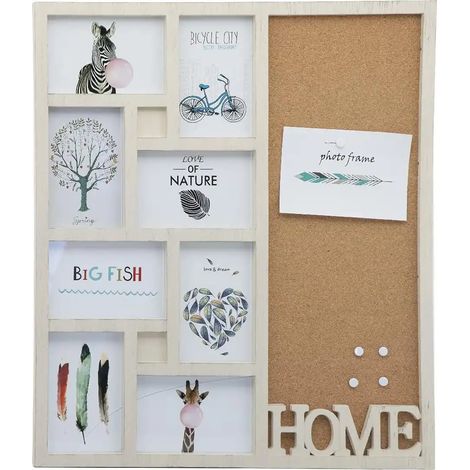 Cornice Portafoto 8 Foto Dimensione 47 x 53 cm Bianco Decorazione Shabby Chic (1/5)