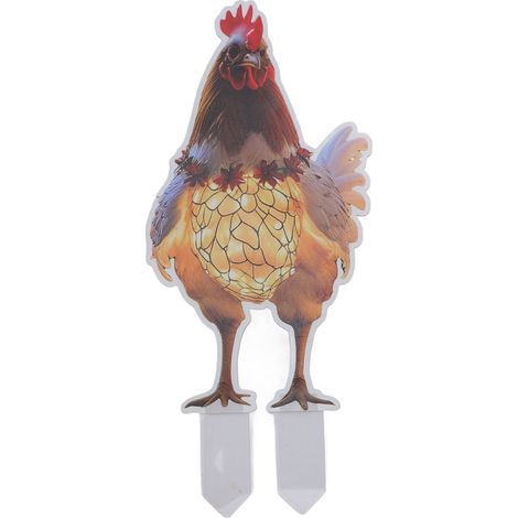 Toivize-Piquet de Jardin Poulet DCJ008 - Déco Noël Extérieur Acrylique Résistant Eau - Ornement Double Face pour Pelouse et Allée (1/5)
