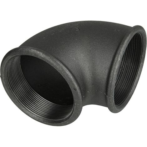 Raccord en fonte malléable noir coude 90° 3'' FF/FF