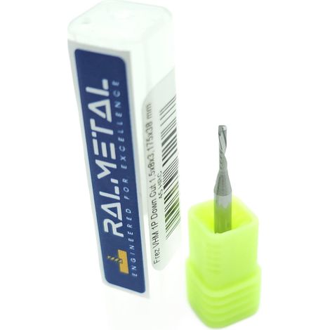 Frez VHM 1P Taglio verso il basso 1,5 x 8 x 3,175 x 38 mm (1/4)