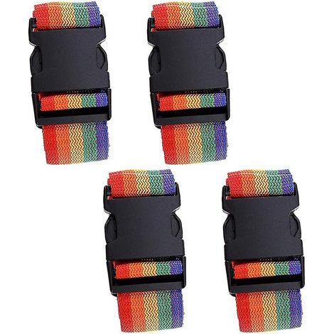 Set mit 4 Gepäckgurten mit Schnalle.