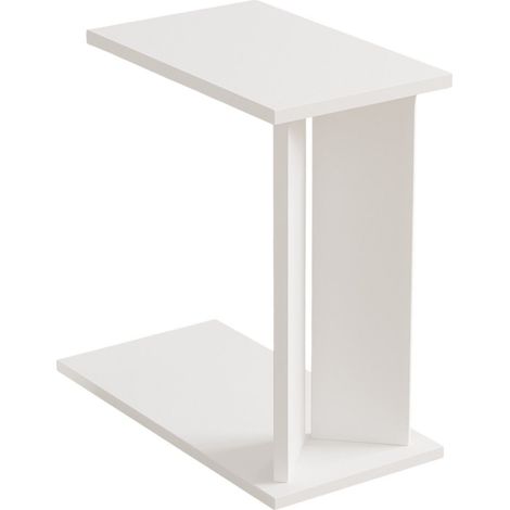 Table d'appoint en bois "Lun" - 25 x 50 x 48 cm - Blanc