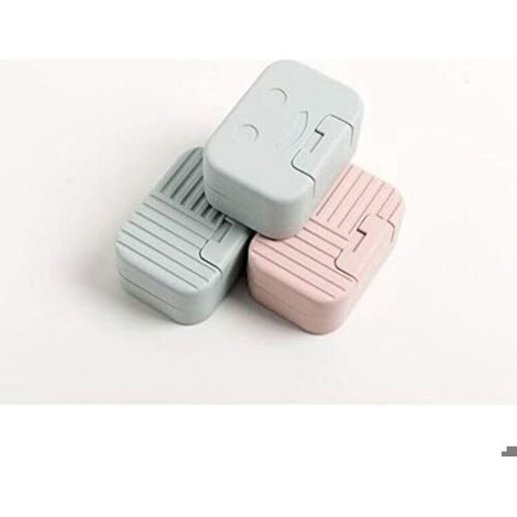Porte-savon de voyage - Unbrand - Lot de 2 pièces - Dimensions 11x7,5x5 cm - Vert et rose - étanche - Antidérapant (1/5)