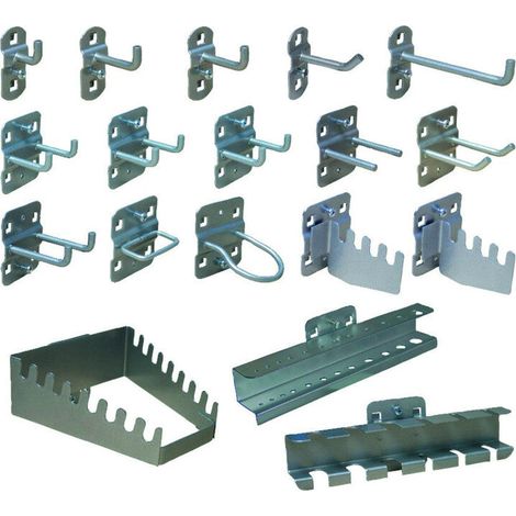[GEBRAUCHT] B-Ware STIER Hakensortiment 18-teilig Metall Handwerk Industrie RAL 9006 Wandhaken (1/2)