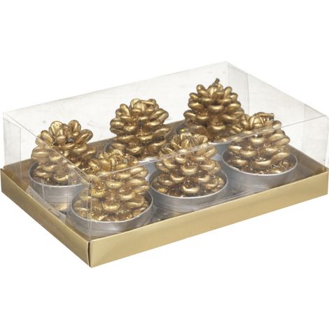 Lot de 6 Bougies Pomme de pin  H 4 cm - Feeric Christmas (1/2)