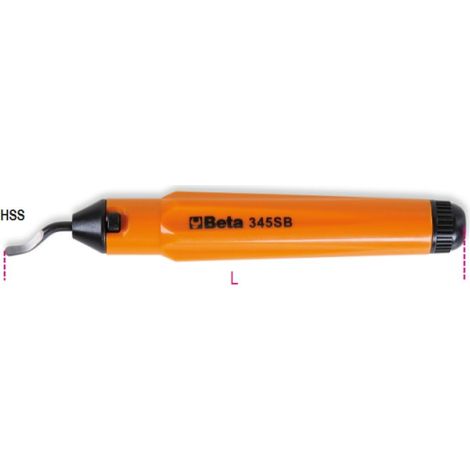 Beta 345SB Entgratungsschaber mit austauschbarer Klinge drehbar aus HSS-Stahl 150 mm