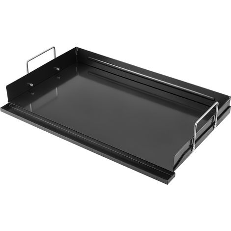 VEVOR Plancha Grillplatte 635 x 406 mm Kohlenstoffstahl Antihaftbeschichtet, Ideal für Gasherde, Grills und Camping, Abnehmbare Seitenwände, Fettauffangschale, Spritzschutz und 630 x 365 mm Kochfläche (1/5)