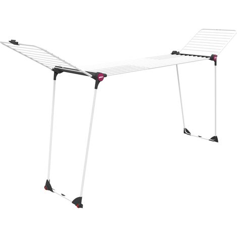 GIMI DINAMIK30 30 mètres d'étendoir à linge extensible en acier avec roues (1/2)