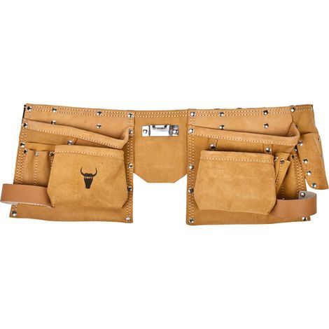 Housse double cuir 14 compartiments – Résistante et fonctionnelle pour professionnels – Organisation optimale des outils