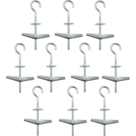 Lot de 10 ancrages à ressort 94cm-fixation de faux plafond, charnière en plaques de plâtre, boulons à œil pour cloisons sèches-acier galvanisé Cr3 + (1/4)