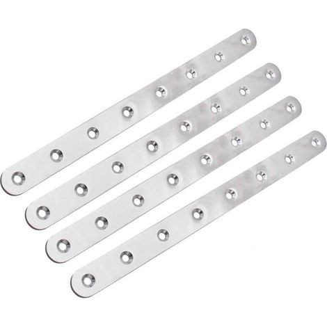 Edelstahl-Montagewinkel, 4 Stück, robuste Flachwinkel für Reparatur, Verbindung und Befestigung von Möbeln, 244 x 19 x 2,5 mm (1/5)
