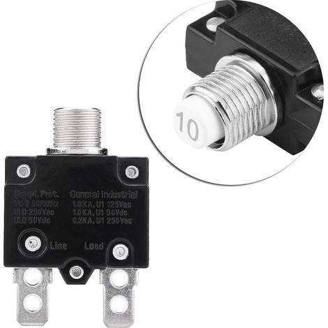 10A 125/250V rücksetzbarer thermischer Schutzschalter, Überlast- und Überstromschutz für Generatoren (1/5)