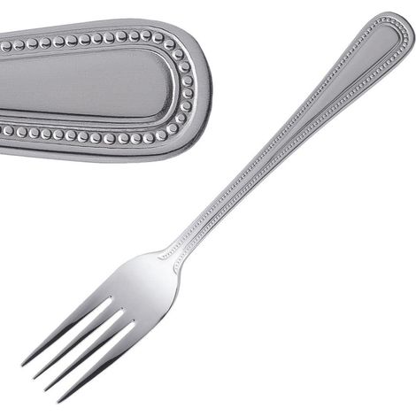 Fourchettes à dessert (lot de 12), 185 (L) mm, acier inoxydable 18/0, finition hautement polie, passe au lave-vaisselle, restaurants, bars, bistros, cafés ou usage domestique, C128 (1/4)