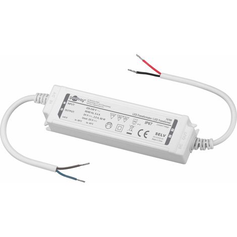 Transformateur LED étanche GOOBAY 24V DC, 60W, 4.16 A, IP67 (1/5)
