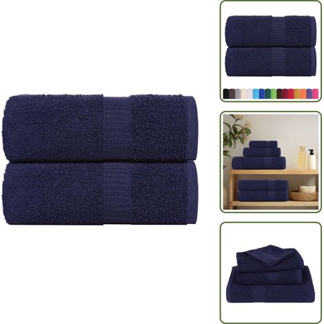 The Living Store Gästetücher FROGN 2 Stk. Marineblau 30x50 cm 360 g/m² - Badetücher (1/5)