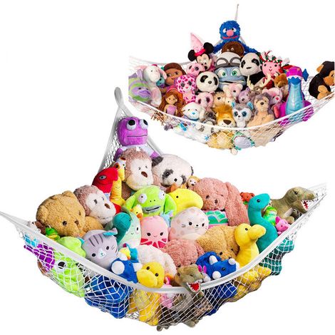 Filet de hamac 2 pièces pour animaux en peluche, hamac d'angle, décoration de chambre, organisateur mignon pour animaux en peluche, décoration murale (1/5)