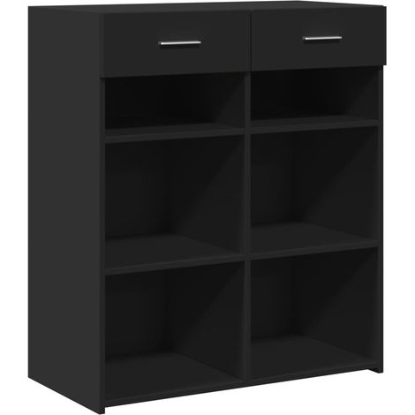 Credenza buffet cassettiera mobile contenitore organizer cucina soggiorno soggiorno 80 x 42,5 x 93 cm multistrato nero 020036137