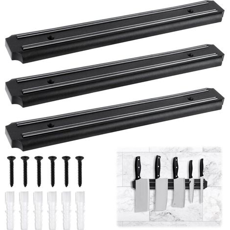 Magnetische Messerleiste 3 Stück 33cm, extra stark, rostfrei, für Küche & Werkzeuge (1/4)