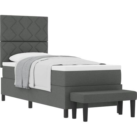 Maison Exclusive - Letto a molle con testiera Grigio scuro 80 x 200 cm Tessuto (1/5)