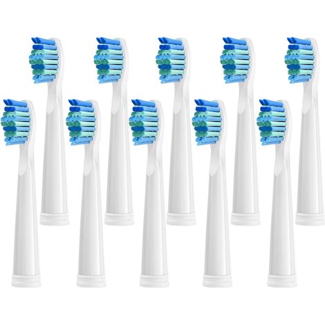 Brossettes de Rechange 10pc Compatible with D7/D8/FW507/FW508/FW551/FW2011/FW917/FW959/FW515/Seago SG E9 Brosse à Dents électrique Poils Souple Tete de Remplacements (Blanche-10) (1/5)