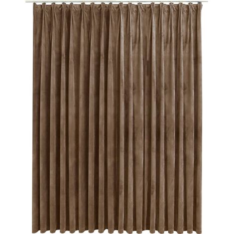INLIFE Rideau occultant avec crochets Velours Beige 290x245 cm (1/5)
