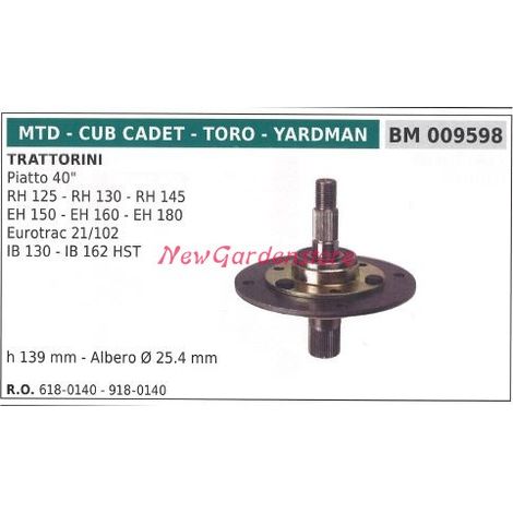 Cubo de cuchilla tractor cortacésped plano 40 pulgadas MTD 009598