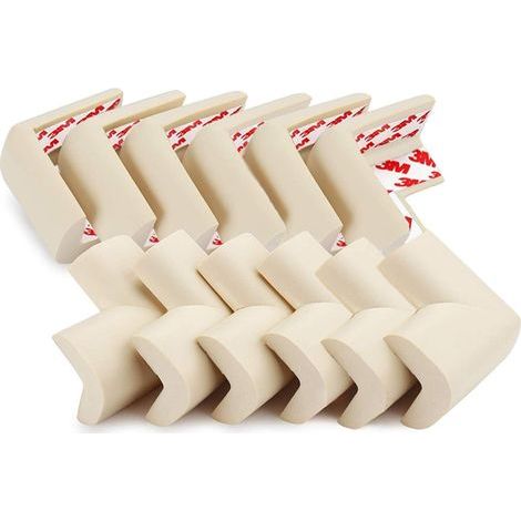 Set mit 12 weichen, beigefarbenen Eckenschützern für die Sicherheit von Kindern, Möbeln, Babys, Tischen und Babys (1/5)