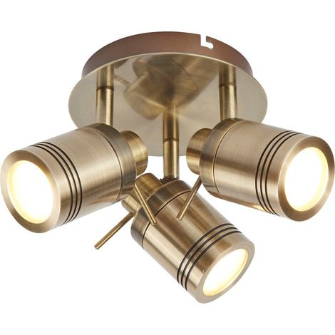 Plafonnier luminaire laiton antique spot cuisine salle de bain salon éclairage (1/3)