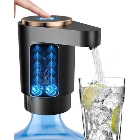 Filiyano-Pompe à eau portable pour bonbonnes de 5 gallons et 2 à 5 gallons - Distributeur électrique USB-C, double moteur puissant, débit rapide (1/5)
