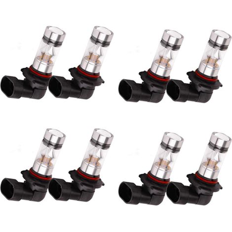 8 ampoules LED 9005 HB3 6000K 100W 2323 pour projecteurs antibrouillard, blanches (1/5)