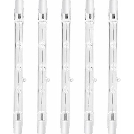 100W 118mm R7s Dimmable ampoule halogène crayon Blanc Chaud 2800K r7s linéaire projecteur AC220-240V pour l’éclairage de maison, travail, etc (5pcs)